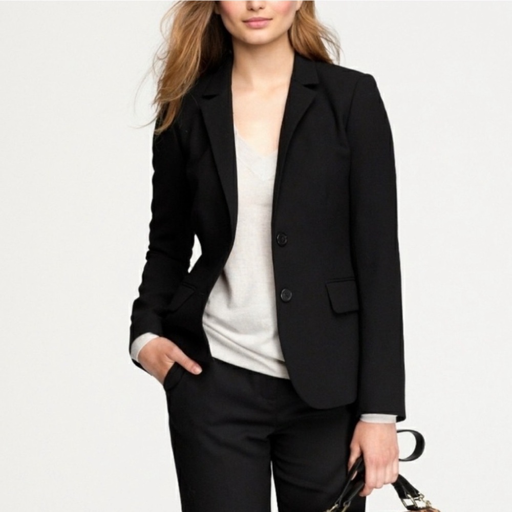 J. Crew Women’s Super 120’s Classic Black Blazer